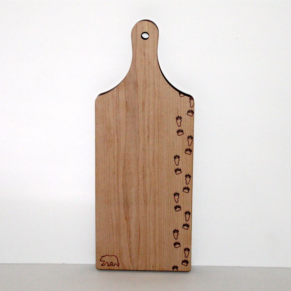 Maple Landmark Wood Cutting Board Bear Tracks 13” handle